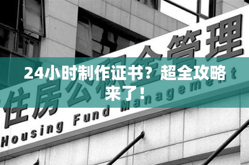 将乐24小时制作证书？超全攻略来了！